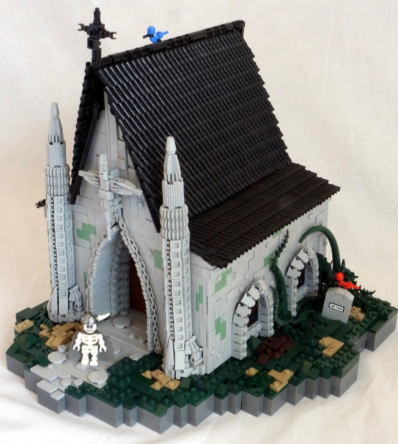 Illustration for article titled So many crazy build techniques in this Lego monastery